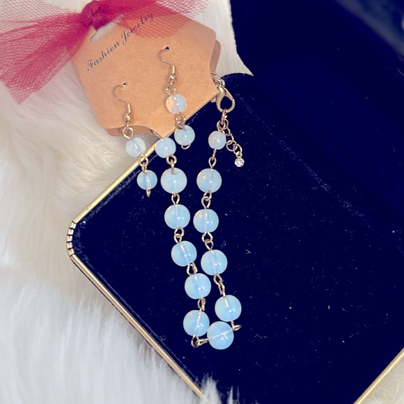 NEW: Handcrafted 2pc MOONSTONE Opalite Gemstone Earrings+Bracelet Gift Set - Picture 3 of 15